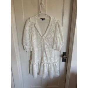 Boston Proper white lace dress size xl